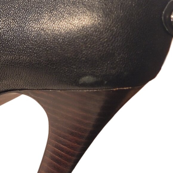 High Heel Leather Ankle Booties BCBG MaxAzria Catilda Size 9 Stilettos Dark Brow - Picture 11 of 14